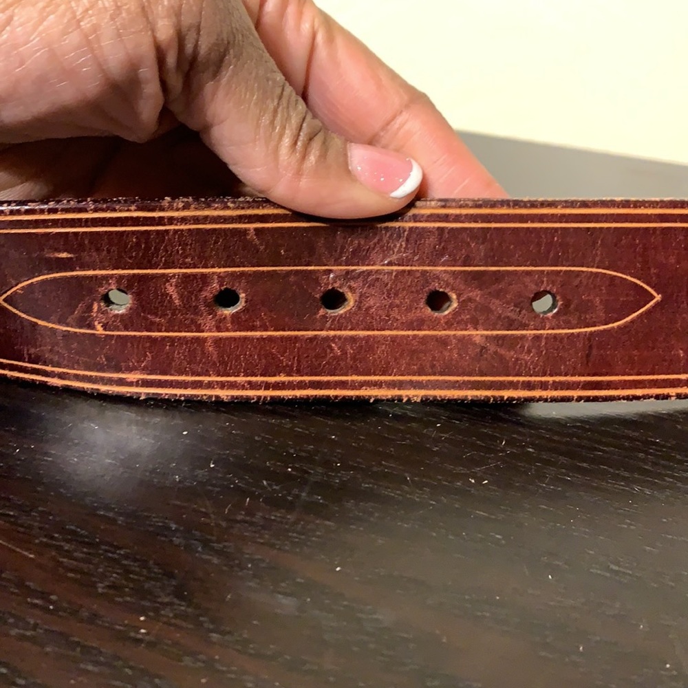 Antique Smith & Wesson Tooled Leather Belt size 34 - Picture 6 of 13